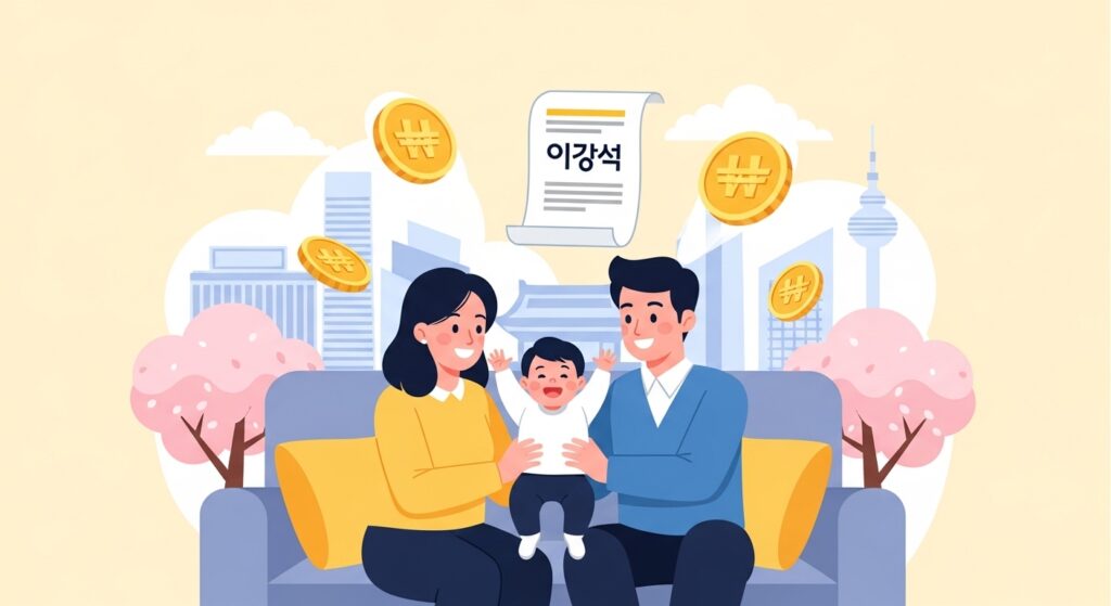 아이를 안고있는 부모님